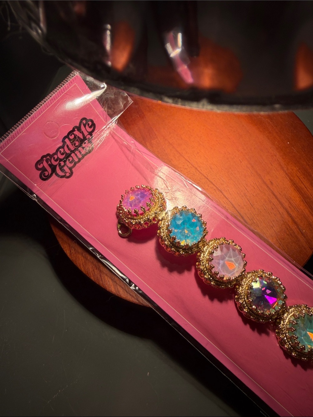 NEW Feed Me Gems Rainbow Opal Pastel Queen Bracelet - Picture 7 of 16